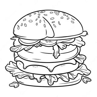 Page A Colorier Dun Hamburger Au Fromage 4902-3943