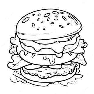 Page A Colorier Dun Hamburger Au Fromage 4902-3944