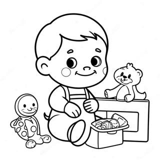 Joli Bebe John Jouant Avec Des Jouets A Colorier 49035-40729