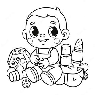 Joli Bebe John Jouant Avec Des Jouets A Colorier 49035-40731