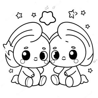 Petits Jumeaux Étoiles Sanrio Pages À Colorier