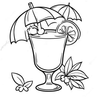 Page A Colorier Cocktail Tropical Avec Parapluie 49115-40797