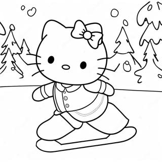 Hello Kitty Patinage Pages À Colorier