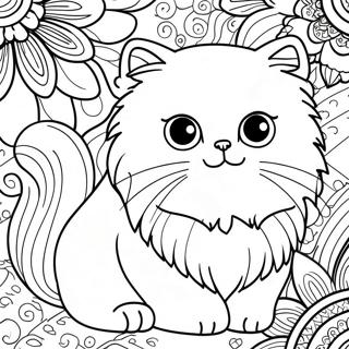 Chat Persan Duveteux A Colorier 49265-40900