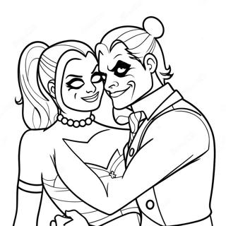 Amour Fou Romantique Harley Quinn Et Joker Pages À Colorier