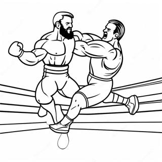 Page A Colorier Dun Lutteur Wwe Sautant Sur Un Adversaire 4932-3965