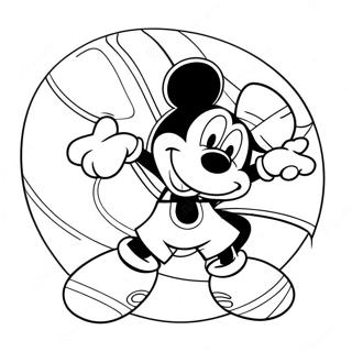 Page A Colorier Mickey Mouse Au Basket 49354-40974