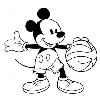 Page A Colorier Mickey Mouse Au Basket 49354-40975