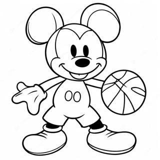 Page A Colorier Mickey Mouse Au Basket 49354-40976