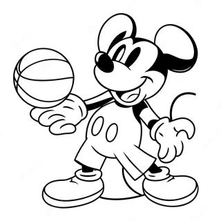 Page A Colorier Mickey Mouse Au Basket 49354-41177