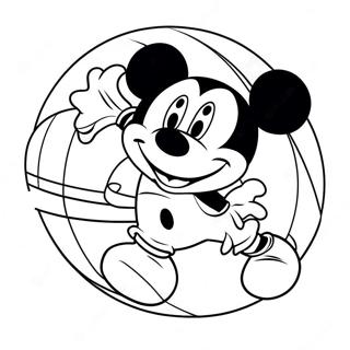 Page A Colorier Mickey Mouse Au Basket 49354-41178