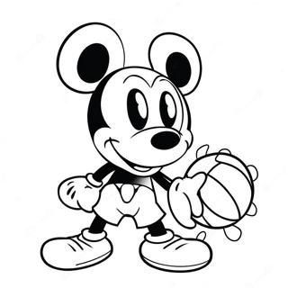 Page A Colorier Mickey Mouse Au Basket 49354-41179