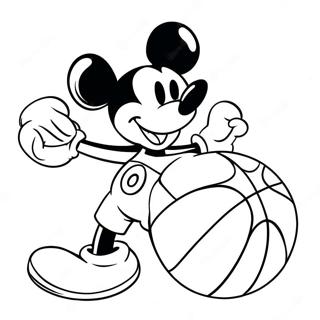 Page A Colorier Mickey Mouse Au Basket 49354-41180