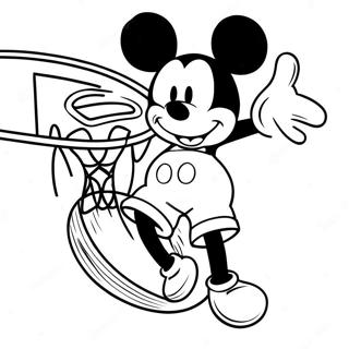 Page A Colorier Mickey Mouse Dunkant Un Ballon De Basket 49355-40991