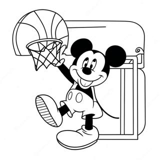 Page A Colorier Mickey Mouse Dunkant Un Ballon De Basket 49355-40992