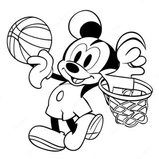 Page A Colorier Mickey Mouse Dunkant Un Ballon De Basket 49355-41187