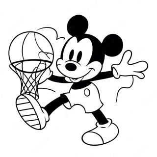 Mickey Mouse Basketball Pages à Colorier