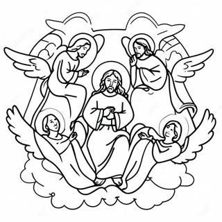 Page A Colorier Des Anges Celestes Entourant Jesus 49435-41041