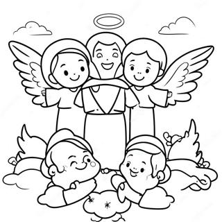 Page A Colorier Des Anges Celestes Entourant Jesus 49435-41241