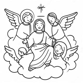 Page A Colorier Des Anges Celestes Entourant Jesus 49435-41243