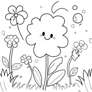 Page A Colorier De Jardin De Fleurs Mignonnes Et Preppy 49475-41089