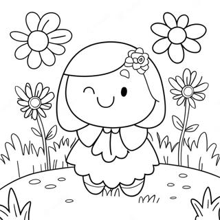 Page A Colorier De Jardin De Fleurs Mignonnes Et Preppy 49475-41277