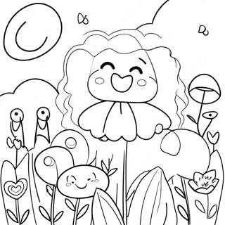 Page A Colorier De Jardin De Fleurs Mignonnes Et Preppy 49475-41278