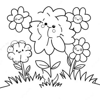 Page A Colorier De Jardin De Fleurs Mignonnes Et Preppy 49475-41279