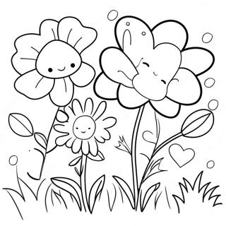 Page A Colorier De Jardin De Fleurs Mignonnes Et Preppy 49475-41280