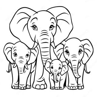 Page A Colorier De Famille Delephants Realistes 49484-41094