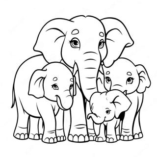 Page A Colorier De Famille Delephants Realistes 49484-41096