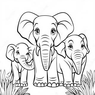 Page A Colorier De Famille Delephants Realistes 49484-41286