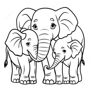 Page A Colorier De Famille Delephants Realistes 49484-41287