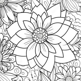 Page A Colorier De Fleur De Dahlias 49564-41159