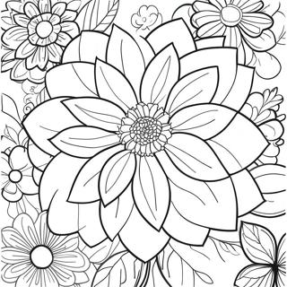 Page A Colorier De Fleur De Dahlias 49564-41351