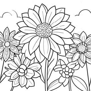 Page A Colorier Dun Beau Jardin De Dahlias 49565-41148