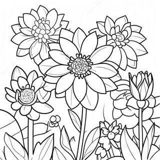 Page A Colorier Dun Beau Jardin De Dahlias 49565-41356