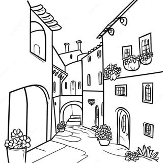 Page A Colorier Dun Charmant Village Italien 49665-41432