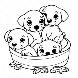 Page A Colorier De Chiots Mignons Au Refuge Pour Animaux 49755-41501