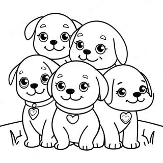 Page A Colorier De Chiots Mignons Au Refuge Pour Animaux 49755-41503