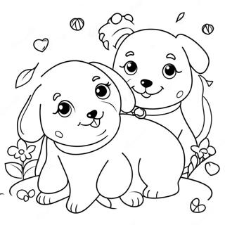 Page A Colorier De Chiots Mignons Au Refuge Pour Animaux 49755-41504