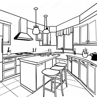 Page A Colorier De La Cuisine Moderne Chic 49785-41531