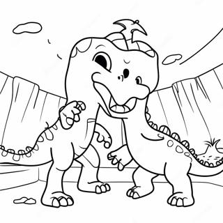 Page A Colorier Des Dinosaures Combattant Dans Larene 49804-41540