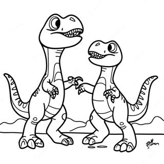 Page A Colorier De La Bataille T Rex Vs Velociraptor 49805-41549