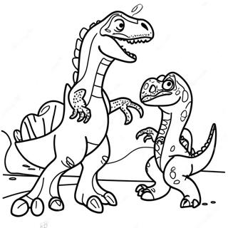 Page A Colorier De La Bataille T Rex Vs Velociraptor 49805-41552