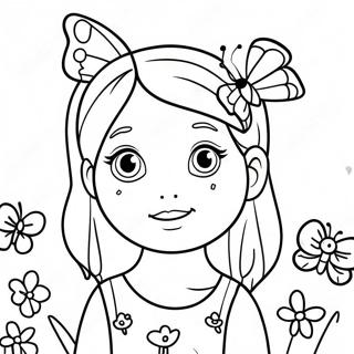 Page A Colorier Demily Mignonne Avec Un Papillon 49935-41645