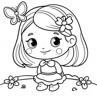 Page A Colorier Demily Mignonne Avec Un Papillon 49935-41646