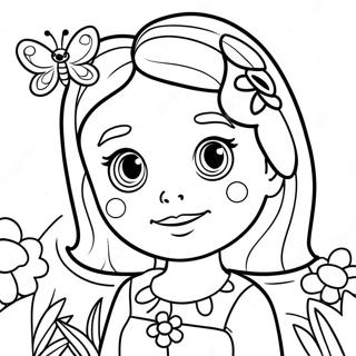 Page A Colorier Demily Mignonne Avec Un Papillon 49935-41647