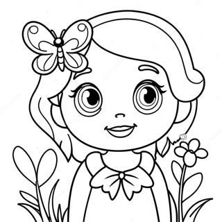 Page A Colorier Demily Mignonne Avec Un Papillon 49935-41648