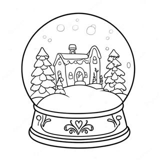 Page A Colorier Un Globe De Neige Dans Un Pays Des Merveilles Dhiver 5002-4010